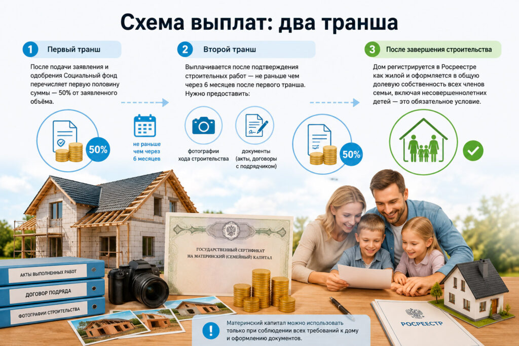 Материнский капитал на строительство дома: как использовать в 2026 году
